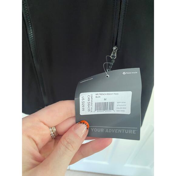 NWT Eddie Bauer Womens Regular Trench Rocky Pass, Black, Medium - Picture 2 of 4